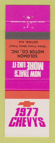 Matchbook Cover - 1977 Chevrolet Solomon Motors Dothan AL