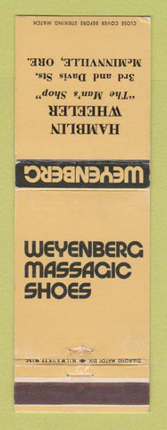 Matchbook Cover - Weyenberg Massagic Shoes Hamblin Wheeler McMinnville OR WEAR