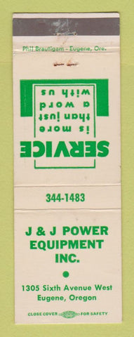 Matchbook Cover - J&J Power Equipment Eugene OR