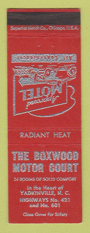 Matchbook Cover - Boxwood Motor Court Yadkinville NC