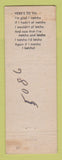 Matchbook Cover - Jack Pine Lodge Manistique MI