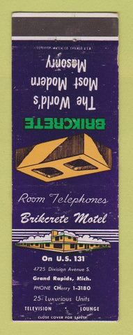 Matchbook Cover - Brikcrete Motel Grand Rapids MI WEAR