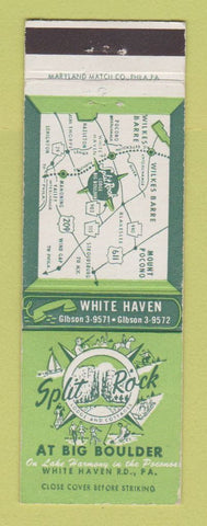 Matchbook Cover - Split Rock White Haven PA