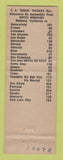 Matchbook Cover - Hotel Hughson De Anza San Jose Modesto CA