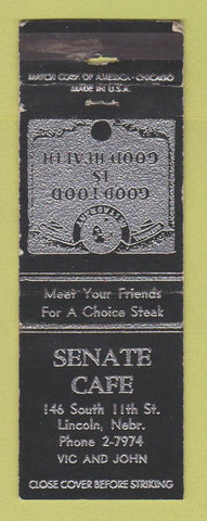 Matchbook Cover - Senate Cafe Lincoln NE WORN