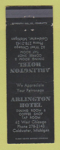 Matchbook Cover - Arlington Hotel Coldwater MI