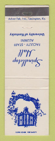 Matchbook Cover - Spindletop Hall University of Kentucky Lexington KY