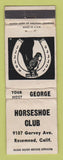 Matchbook Cover - Horseshoe Club Rosemead CA WORN