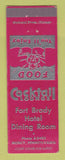 Matchbook Cover - Fort Brady Hotel Dining Room Muncy PA