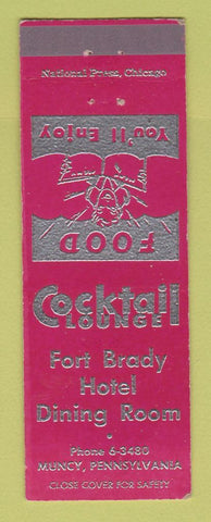 Matchbook Cover - Fort Brady Hotel Dining Room Muncy PA