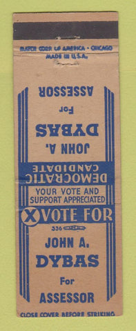 Matchbook Cover - John Dybas Assessor Election