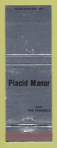 Matchbook Cover - Placid Manor The Frankels Lake Placid NY