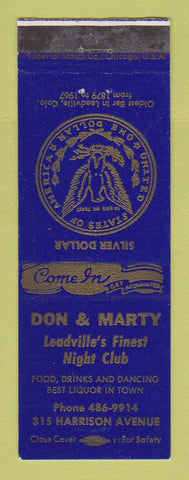 Matchbook Cover - Silver Dollar Leadville Colorado? WEAR