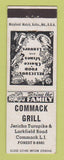 Matchbook Cover - Commack Grill LI NY
