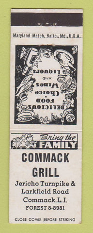Matchbook Cover - Commack Grill LI NY