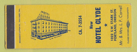 Matchbook Cover - Hotel Clyde Portland OR