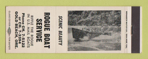 Matchbook Cover - Rogue Boat Service Gold Beach OR