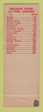 Matchbook Cover - West View Motel La Pine OR