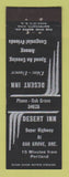 Matchbook Cover - Desert Inn Portland OR restaurant