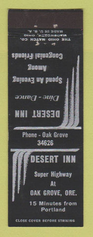 Matchbook Cover - Desert Inn Portland OR restaurant