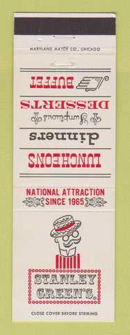 Matchbook Cover - Stanley Green's Restaurant Boston Chicago Philadelphia