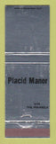 Matchbook Cover - Placid Manor The Frankels Lake Placid NY