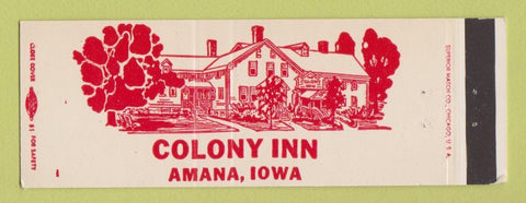 Matchbook Cover - Colony Inn Amana IA