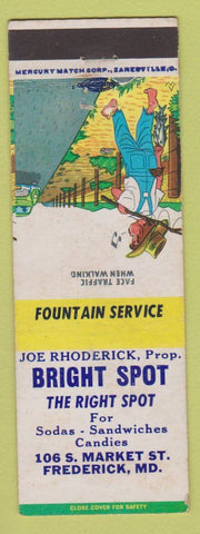 Matchbook Cover - Bright Spot Restaurant Frederick MD