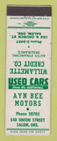 Matchbook Cover - Ayn Bee Motors Salem OR Willamette Credit