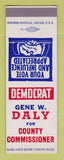 Matchbook Cover - Gene Daly County Commissioner Election SAMPLE