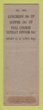 Matchbook Cover - Hong Fon Chinese Restaurant Worcester MA