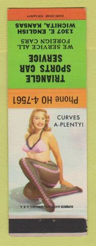 Matchbook Cover - Triangle Sports Car Service Wichita KS pinup WEAR