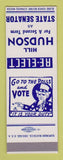 Matchbook Cover - Hill Hudson State Senator Election Uncle Sam SAMPLE