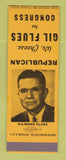 Matchbook Cover - Gil Flues Congress Election Toledo OH SAMPLE
