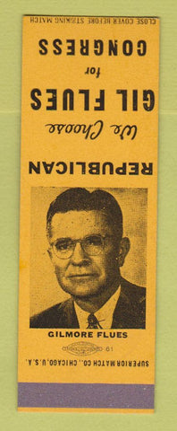 Matchbook Cover - Gil Flues Congress Election Toledo OH SAMPLE