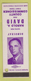 Matchbook Cover - Harold David County Commissioner Election SAMPLE