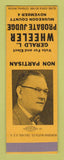 Matchbook Cover - Gerald Wheeler Probate Judge Muskegon County MI SAMPLE