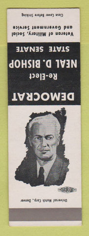 Matchbook Cover - Neal Bishop State Senate Election SAMPLE