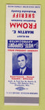 Matchbook Cover - Martin Fromm Sheriff Waukesha County WI  SAMPLE