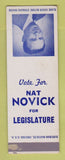 Matchbook Cover - Nat Novick Legislature Election WEAR SAMPLE