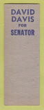 Matchbook Cover - David Davis State Senator Election SAMPLE