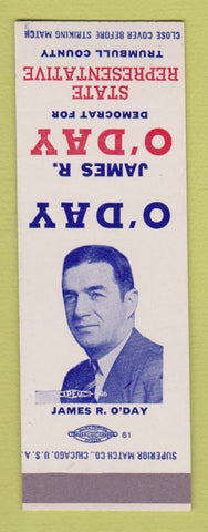 Matchbook Cover - James R O'Day State Rep Election Trumbull County SAMPLE