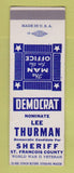 Matchbook Cover - Lee Thurman Sheriff Election St Francois County SAMPLE