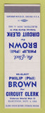 Matchbook Cover - Philip Brown Circuit Clerk Election 1952 SAMPLE