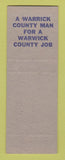 Matchbook Cover Leslie Henderickson Judge Election Warrick Circuit Court SAMPLE