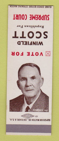 Matchbook Cover - Winfield Scott Supreme Court Election SAMPLE