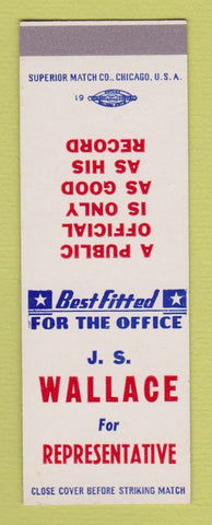 Matchbook Cover - JS Wallace for Representative  SAMPLE
