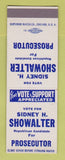 Matchbook Cover - Sidney Showalter Prosecutor Election SAMPLE