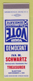 Matchbook Cover - Iva Schwartz Treasurer Election SAMPLE