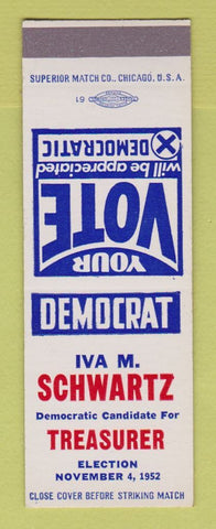 Matchbook Cover - Iva Schwartz Treasurer Election SAMPLE